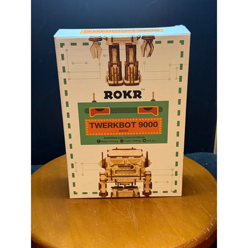 ROKR Twerkbot 9000 DZU02 3D Wooden Puzzle Motorized Robot Kit 212 Pcs